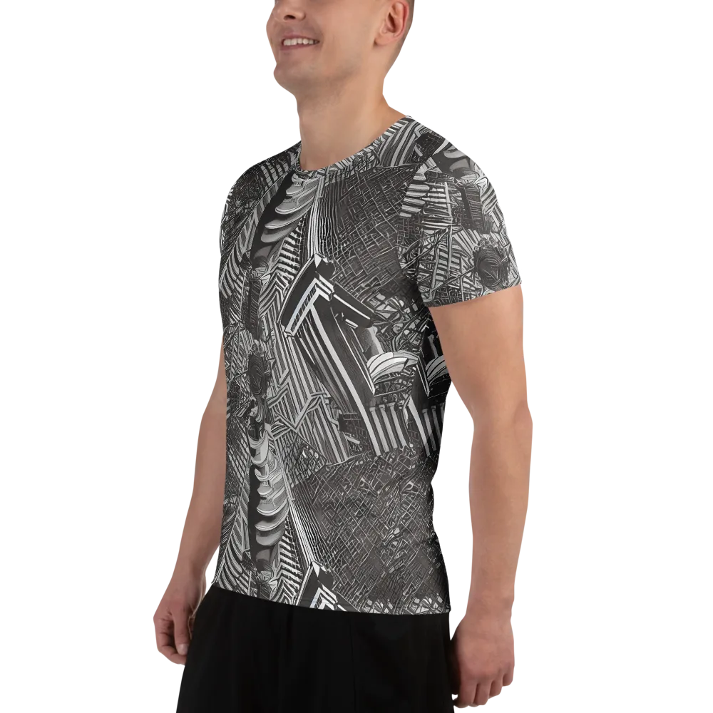 Piranesi's Web on Men's Athletic T-Shirt — Left