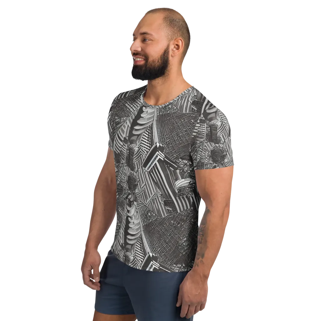 Piranesi's Web on Men's Athletic T-Shirt — Left