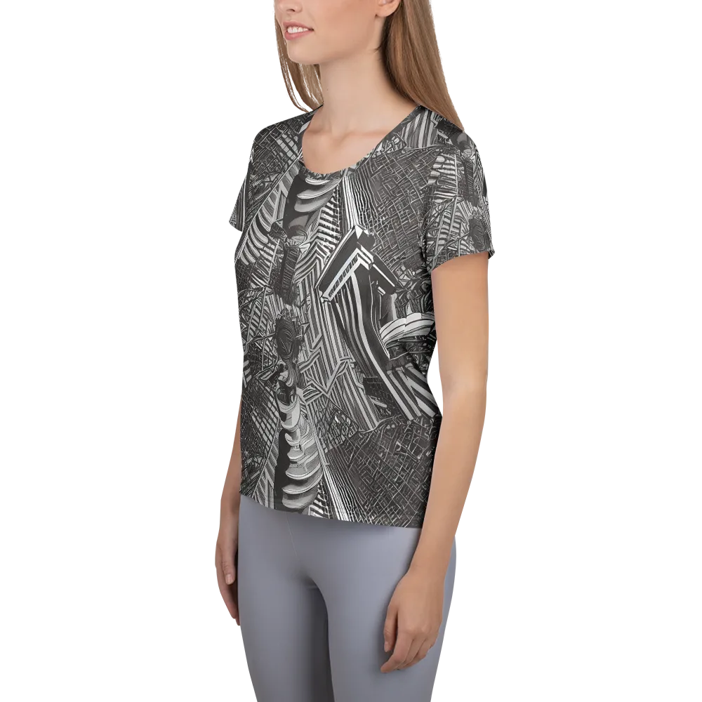 Piranesi's Web on Women's Athletic T-Shirt — Left