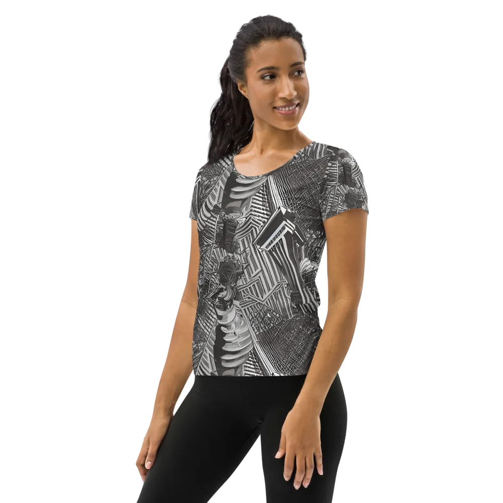 Piranesi's Web on Women's Athletic T-Shirt — Left