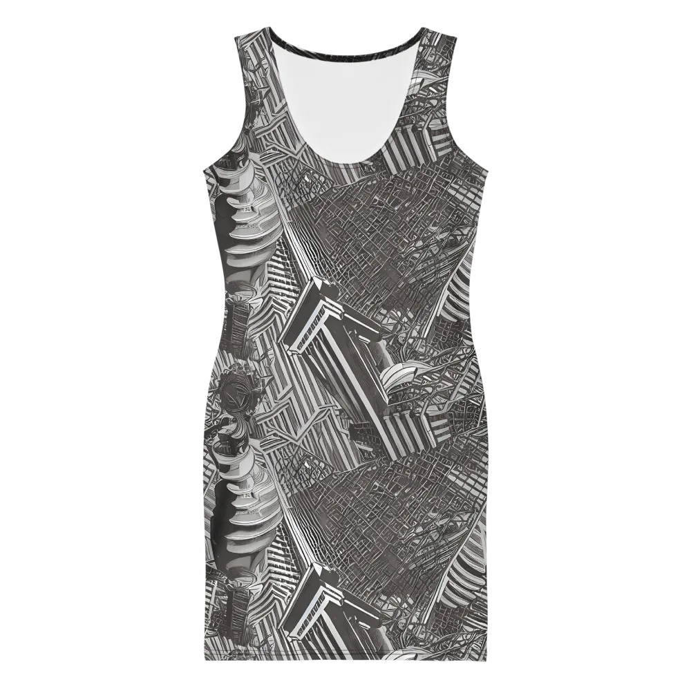 Piranesi's Web on Bodycon Dress — Front