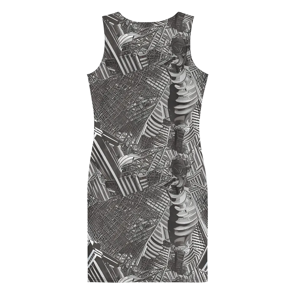 Piranesi's Web on Bodycon Dress — Back