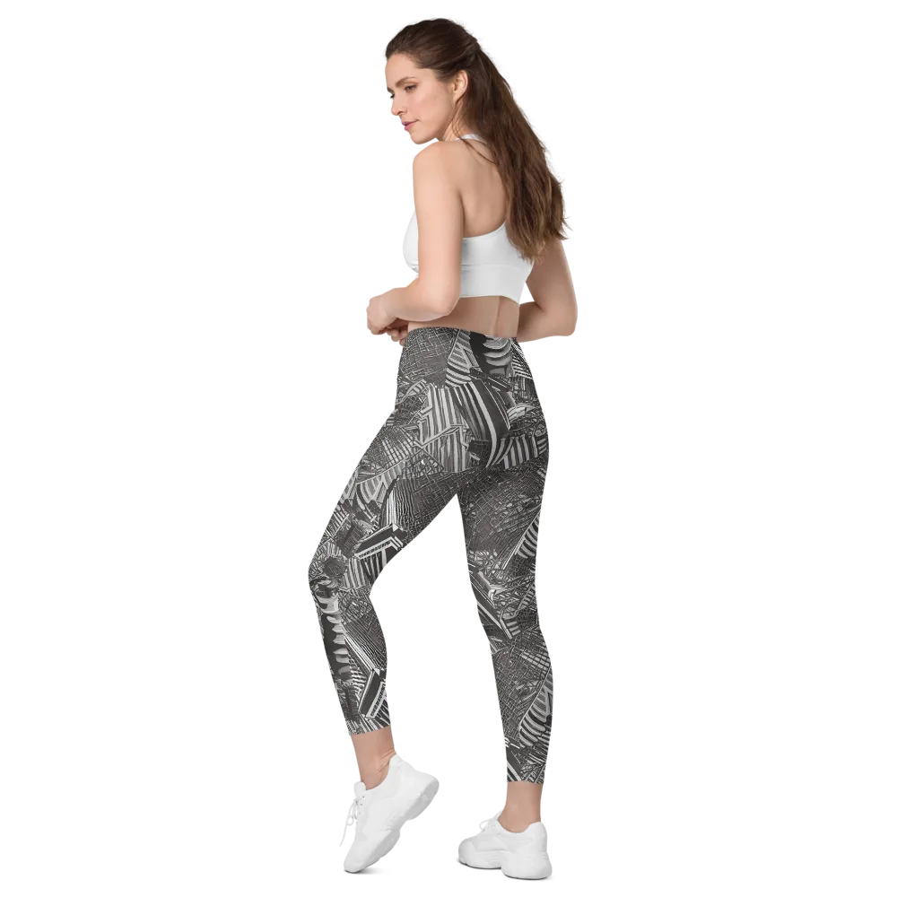 Piranesi's Web on Leggings with Pockets — Left Back