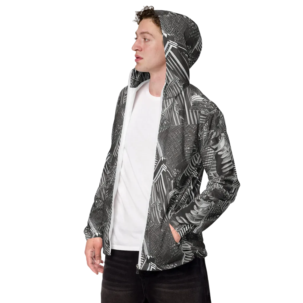 Piranesi's Web on Men's Windbreaker — Left Front