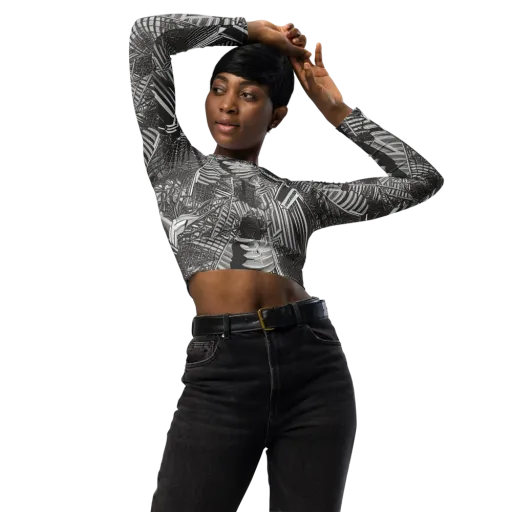 Piranesi's Web on a Long Sleeve Crop Top