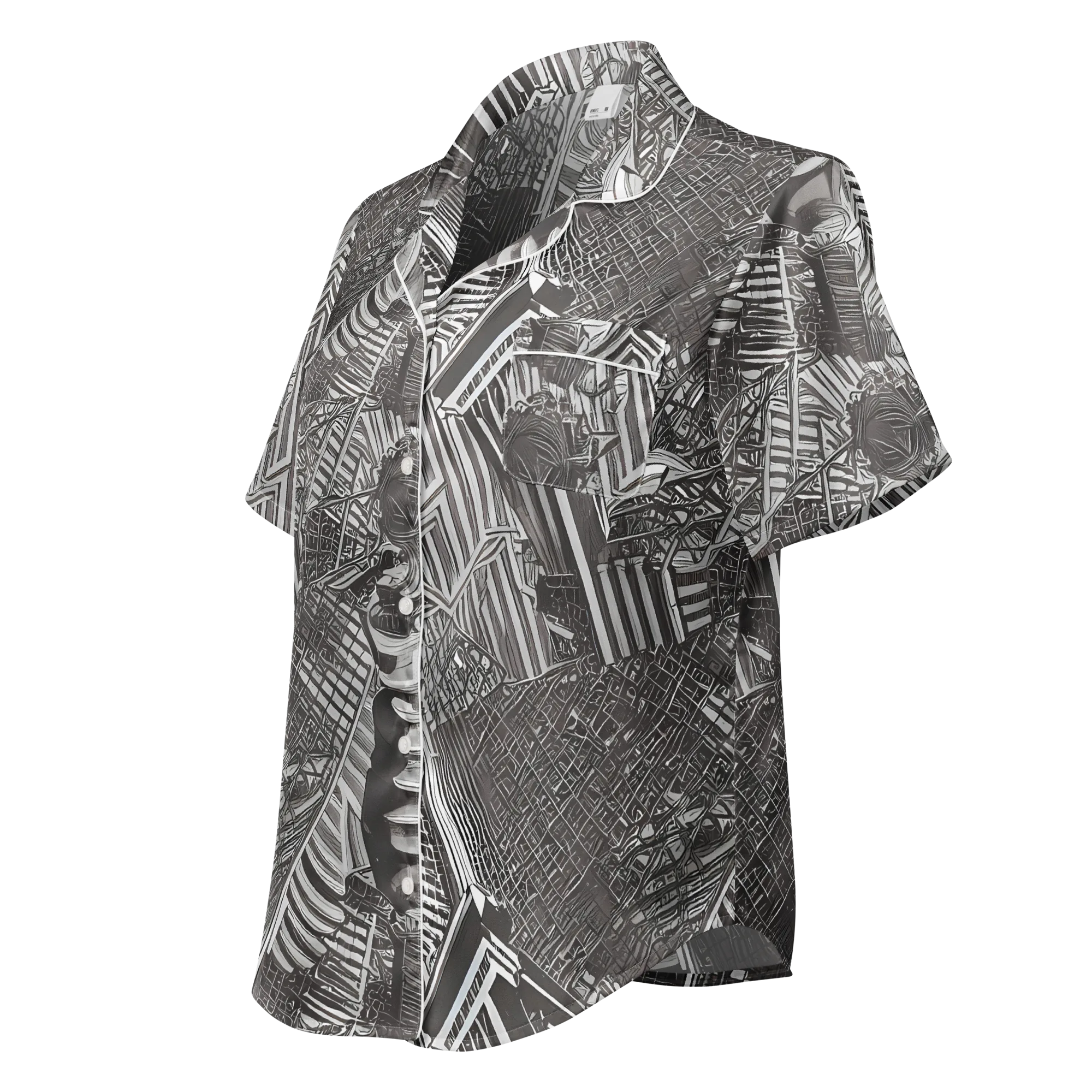 Piranesi's Web on Women's Short Sleeve Pajama Top — Left Front