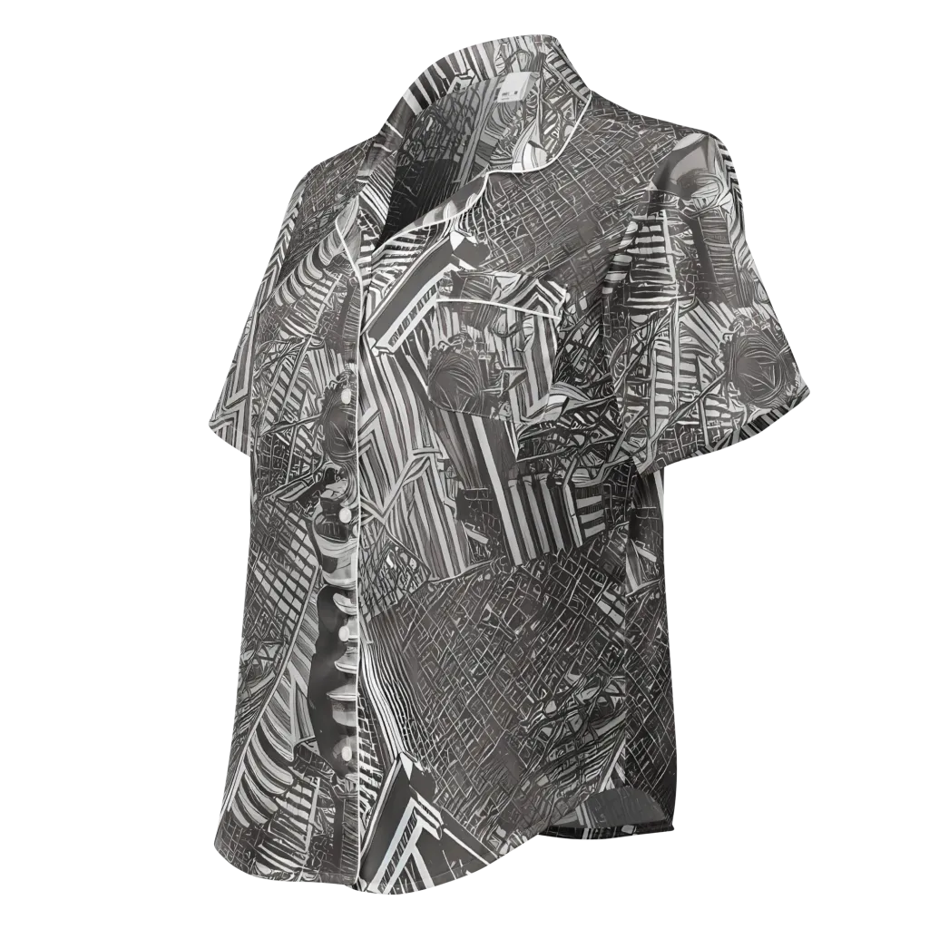 Piranesi's Web on Women's Short Sleeve Pajama Top — Left Front