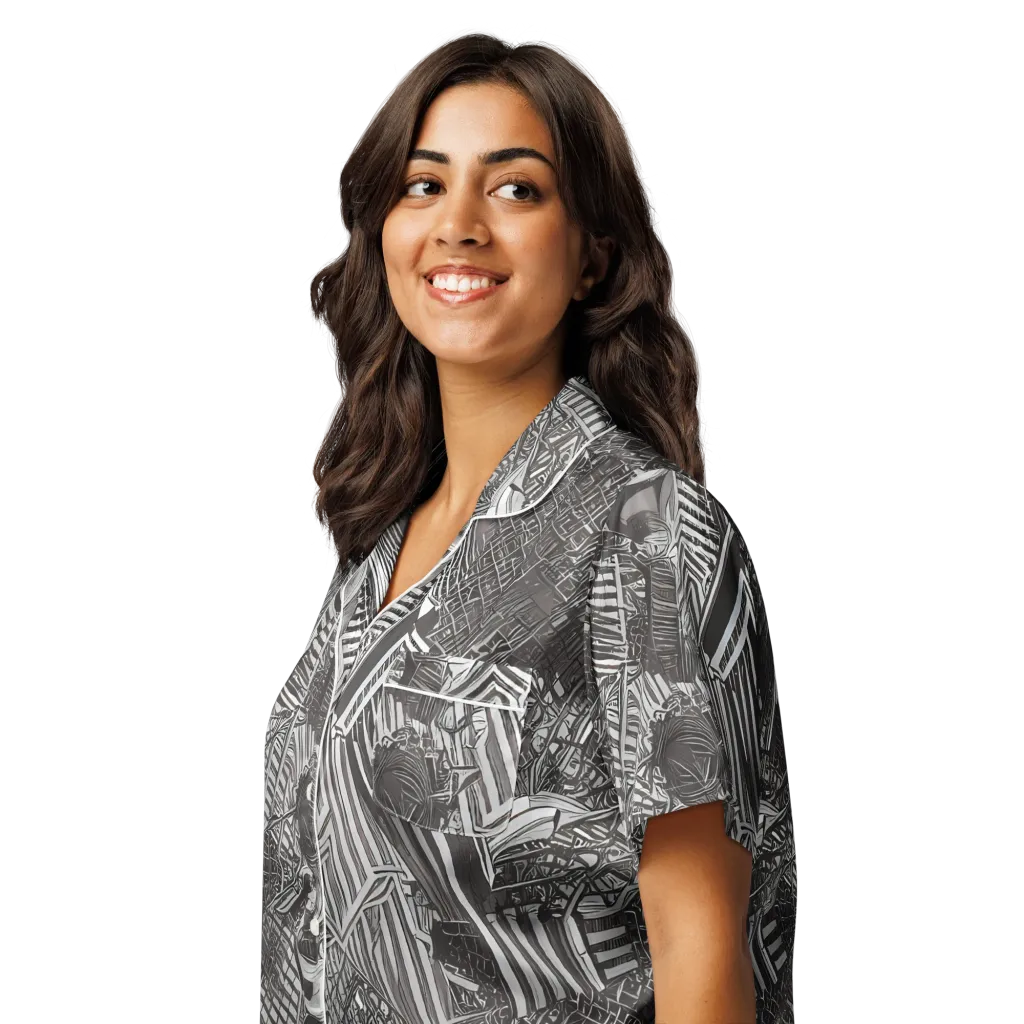 Piranesi's Web on Women's Short Sleeve Pajama Top — Left Front