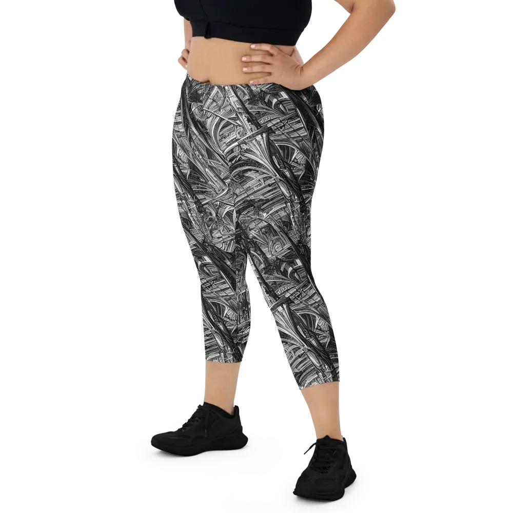 Gothic Whirlwind on Capri Leggings — Front