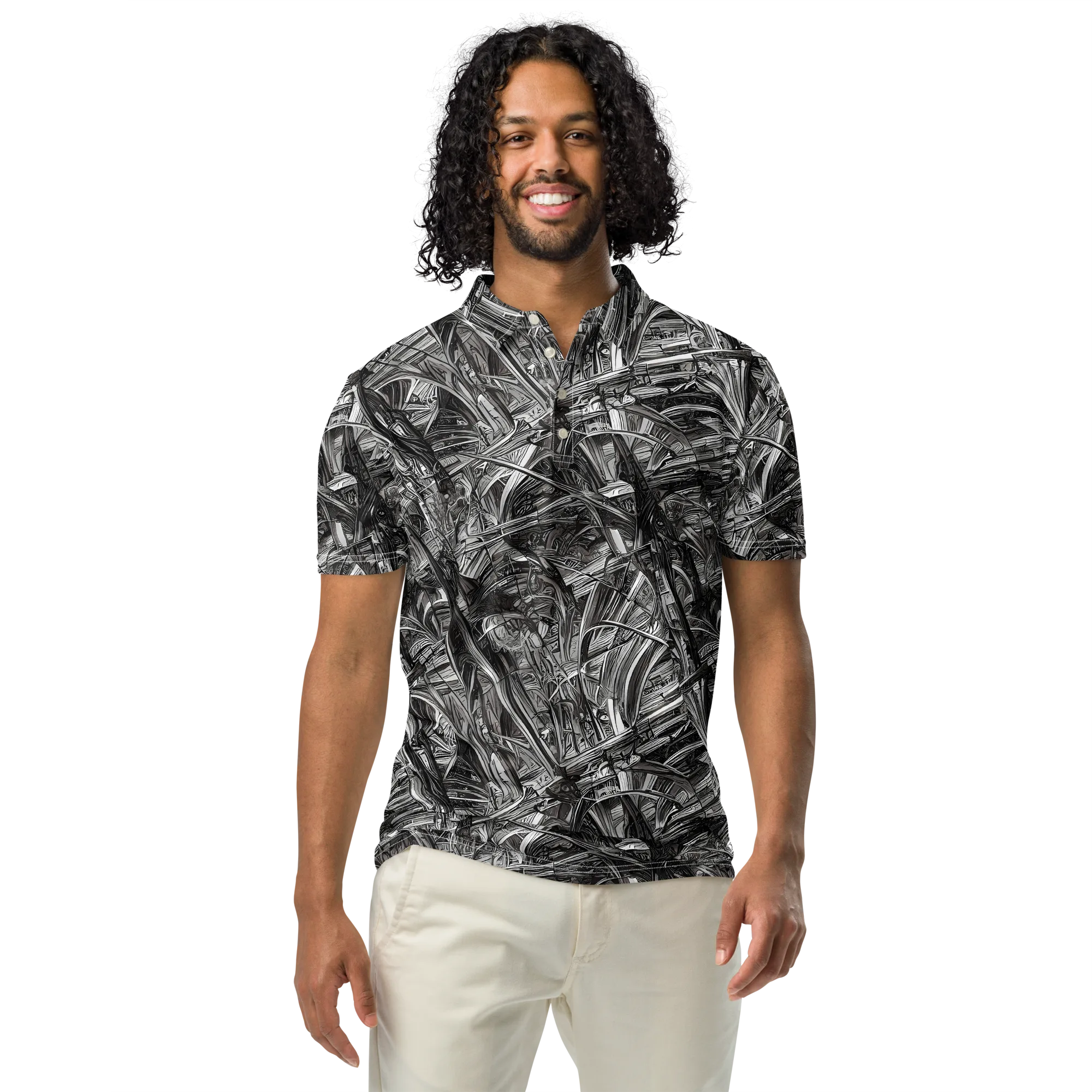 Gothic Whirlwind on Men's Slim Fit Polo Shirt — Front