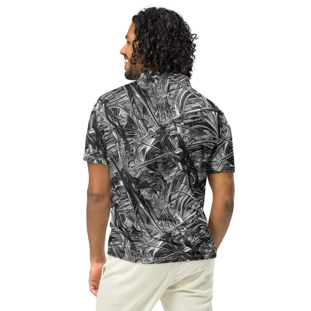 Gothic Whirlwind on Men's Slim Fit Polo Shirt — Back