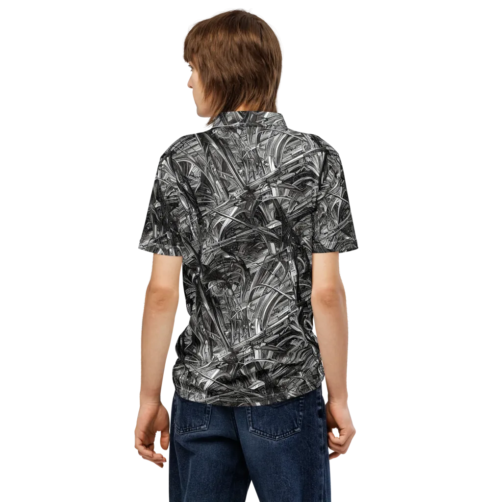Gothic Whirlwind on Men's Slim Fit Polo Shirt — Back