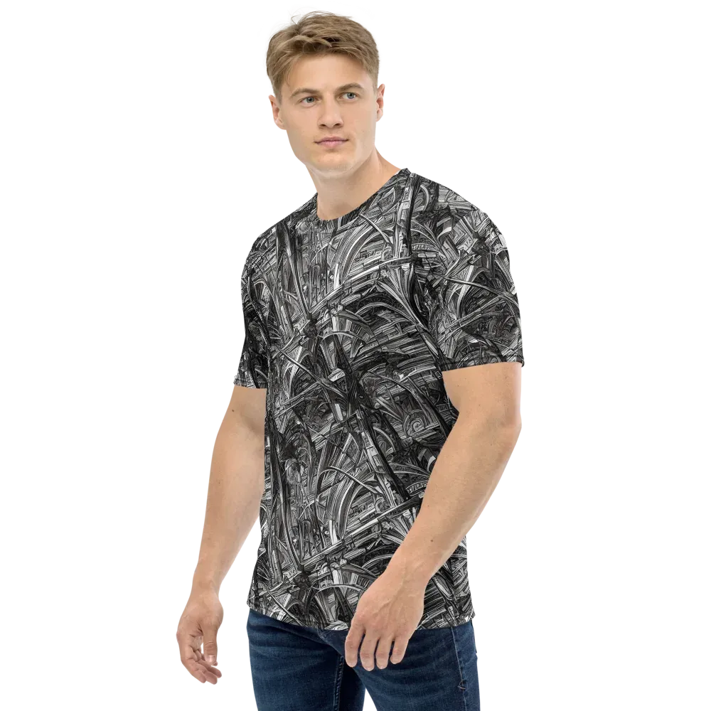 Gothic Whirlwind on Men's Crew Neck T-Shirt — Left
