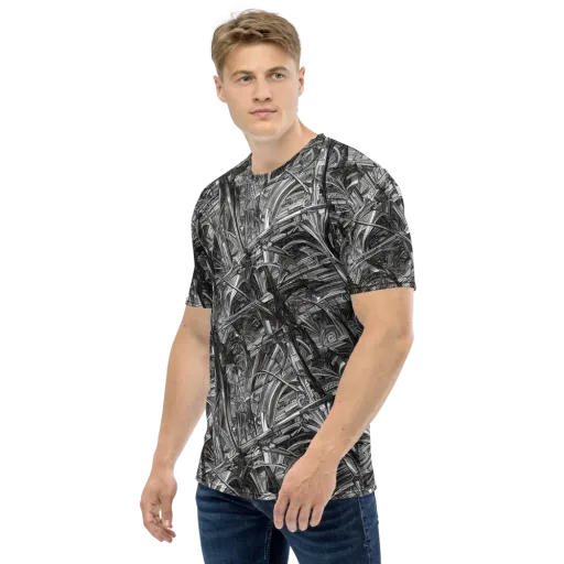 Gothic Whirlwind on a Men's Crew Neck T-Shirt