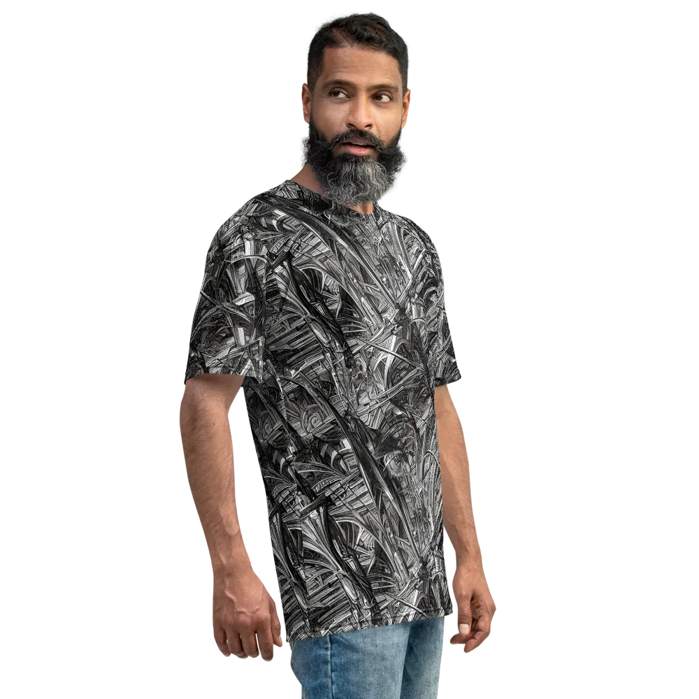 Gothic Whirlwind on Men's Crew Neck T-Shirt — Right