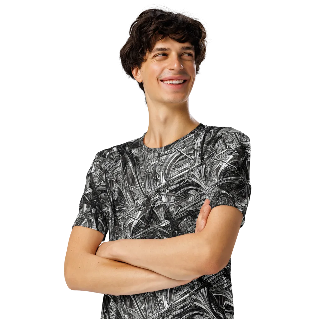 Gothic Whirlwind on Men's Crew Neck T-Shirt — Left Front
