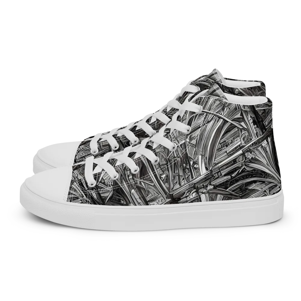 Gothic Whirlwind on Men's High Top Canvas Shoes — Left