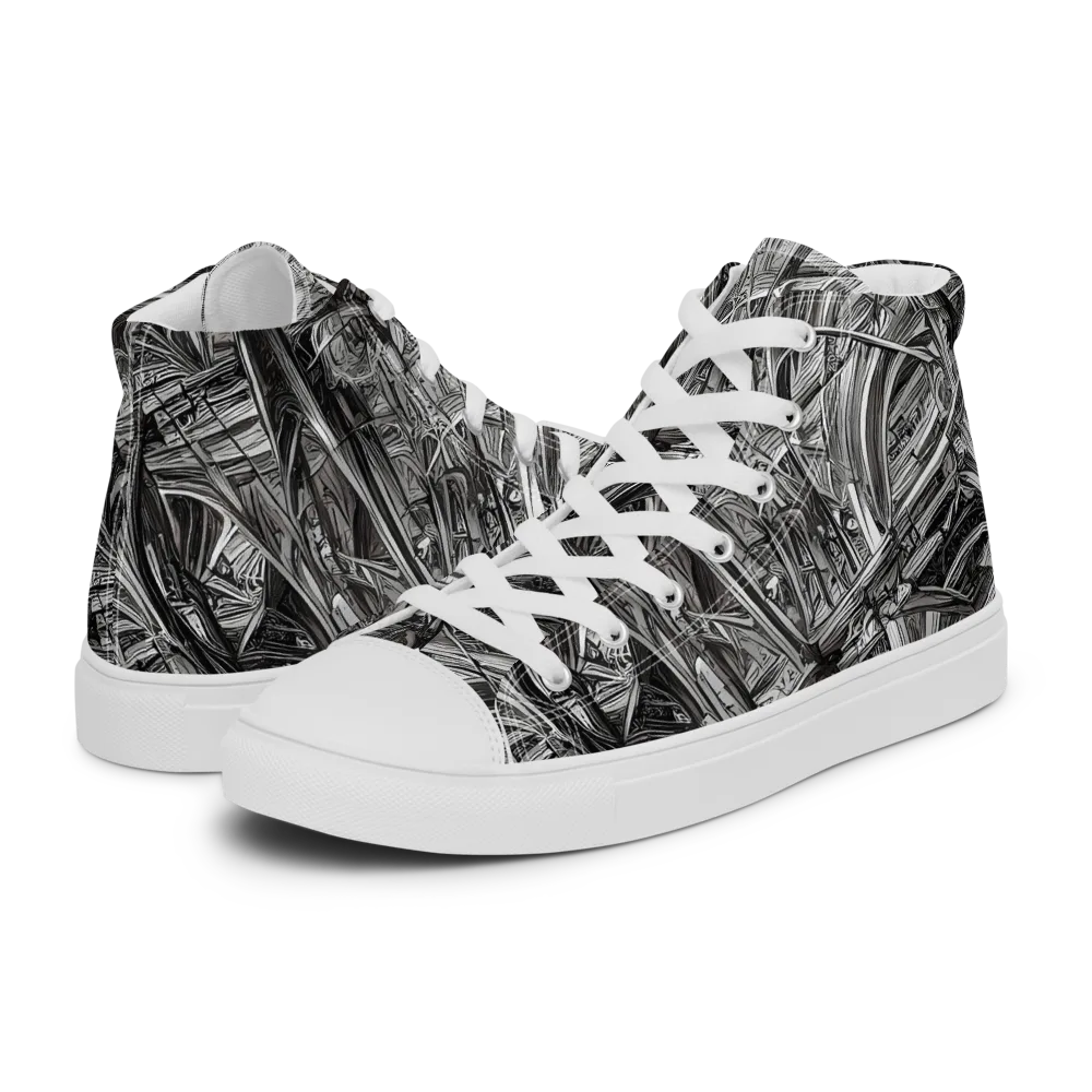 Gothic Whirlwind on Men's High Top Canvas Shoes — Left