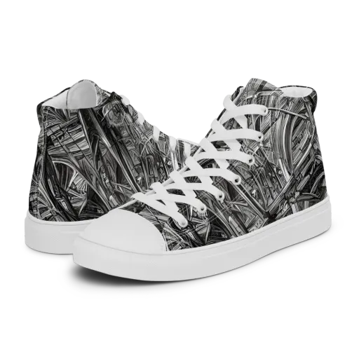 Gothic Whirlwind on a Men's High Top Canvas Shoes