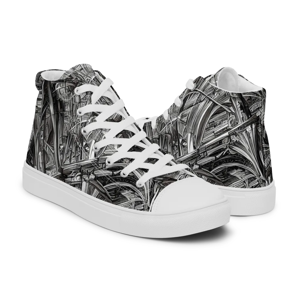 Gothic Whirlwind on Men's High Top Canvas Shoes — Right
