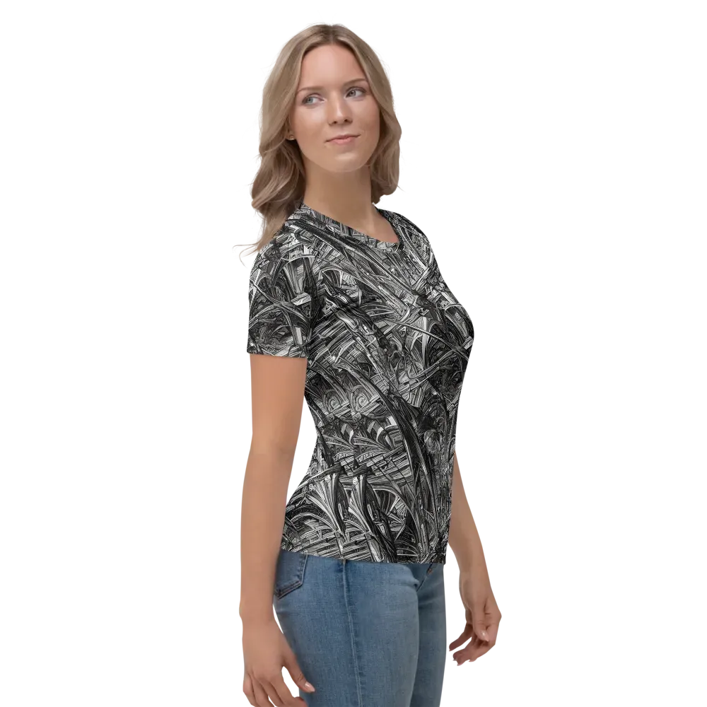 Gothic Whirlwind on Women's Crew Neck T-Shirt — Right