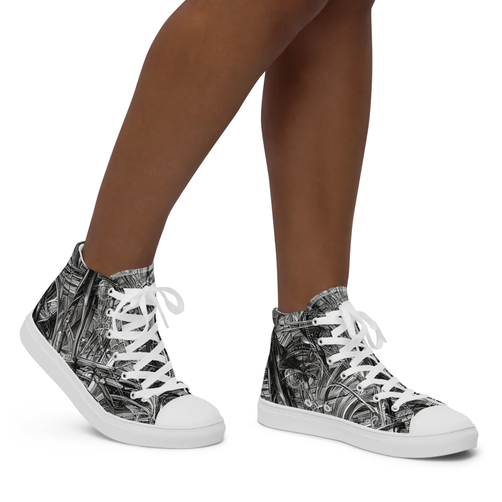 Gothic Whirlwind on Women's High Top Canvas Shoes — Right