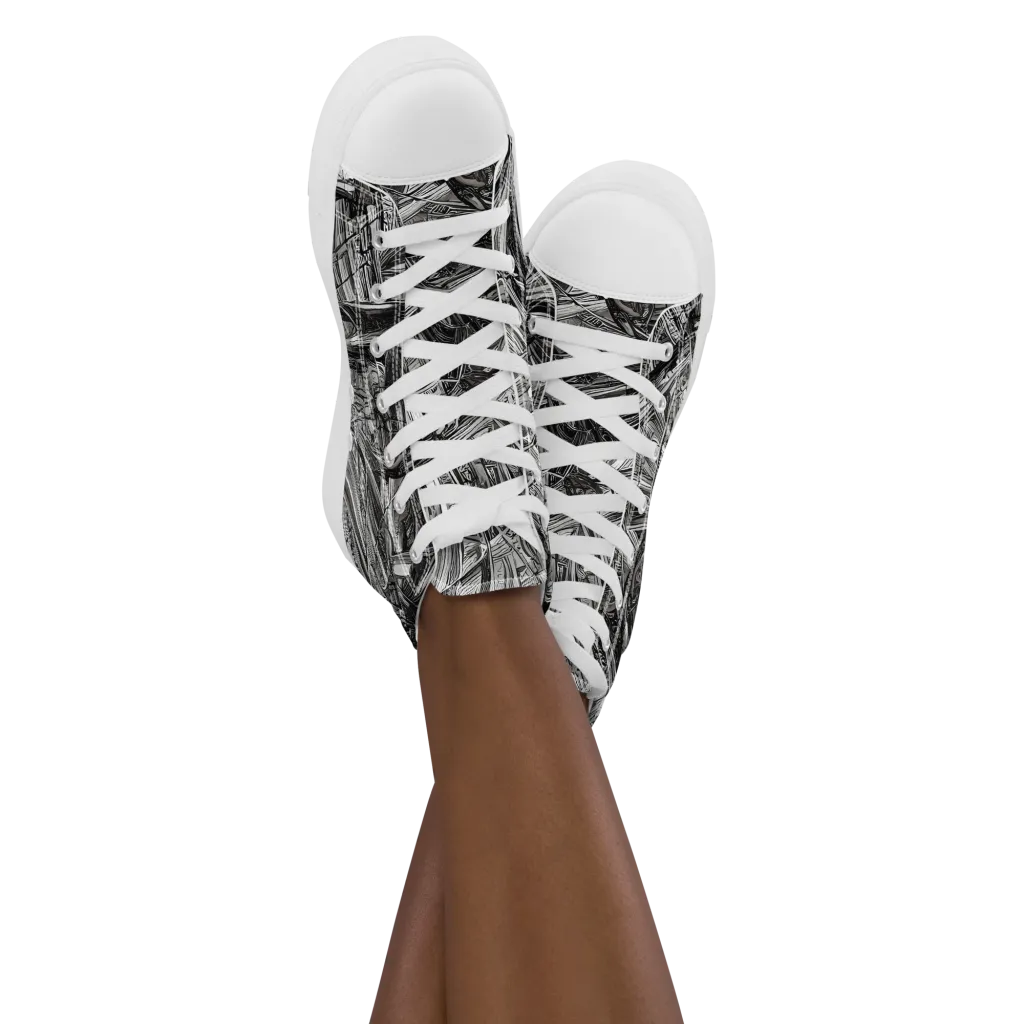 Gothic Whirlwind on Women's High Top Canvas Shoes — Front