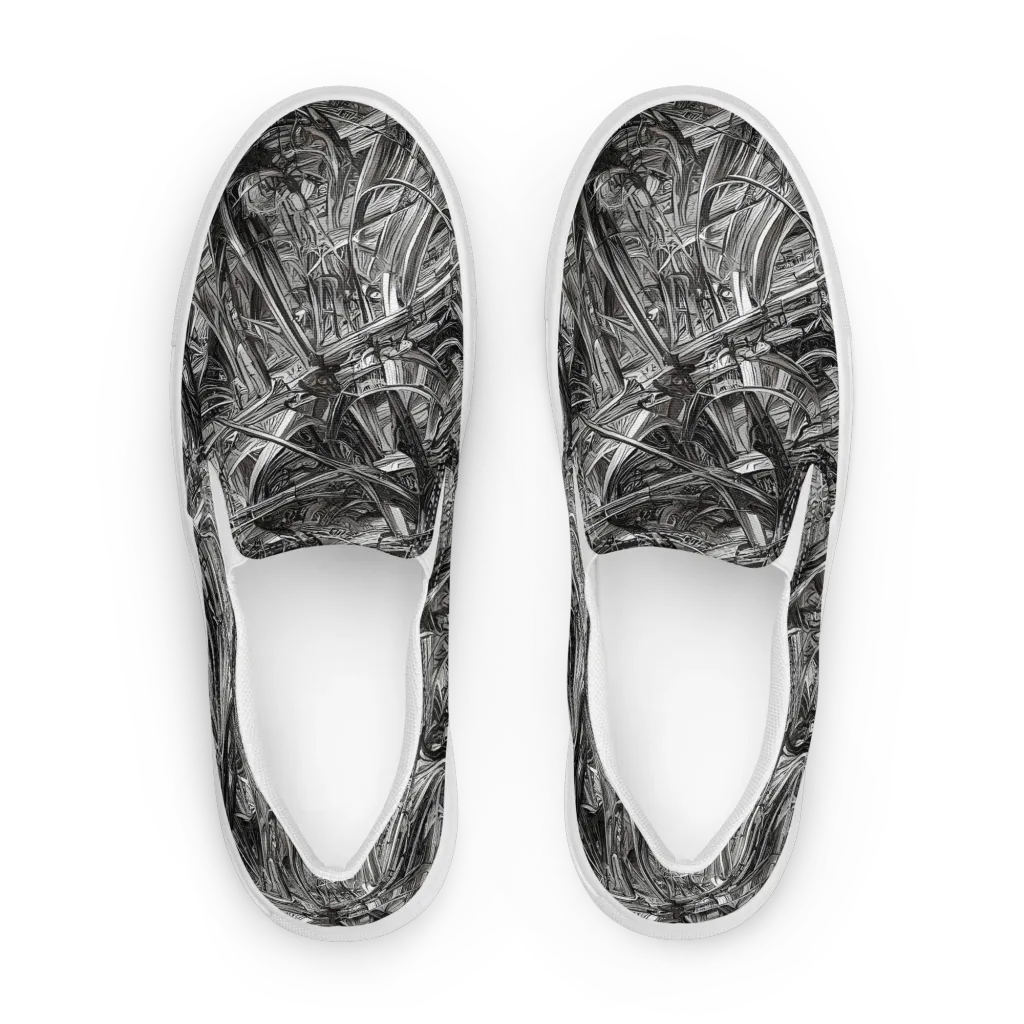 Gothic Whirlwind on Men's Slip-On Canvas Shoes — Front