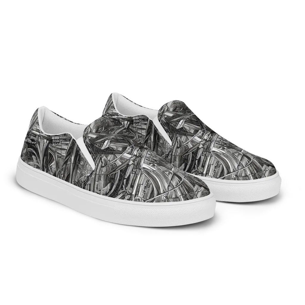 Gothic Whirlwind on Men's Slip-On Canvas Shoes — Right Front