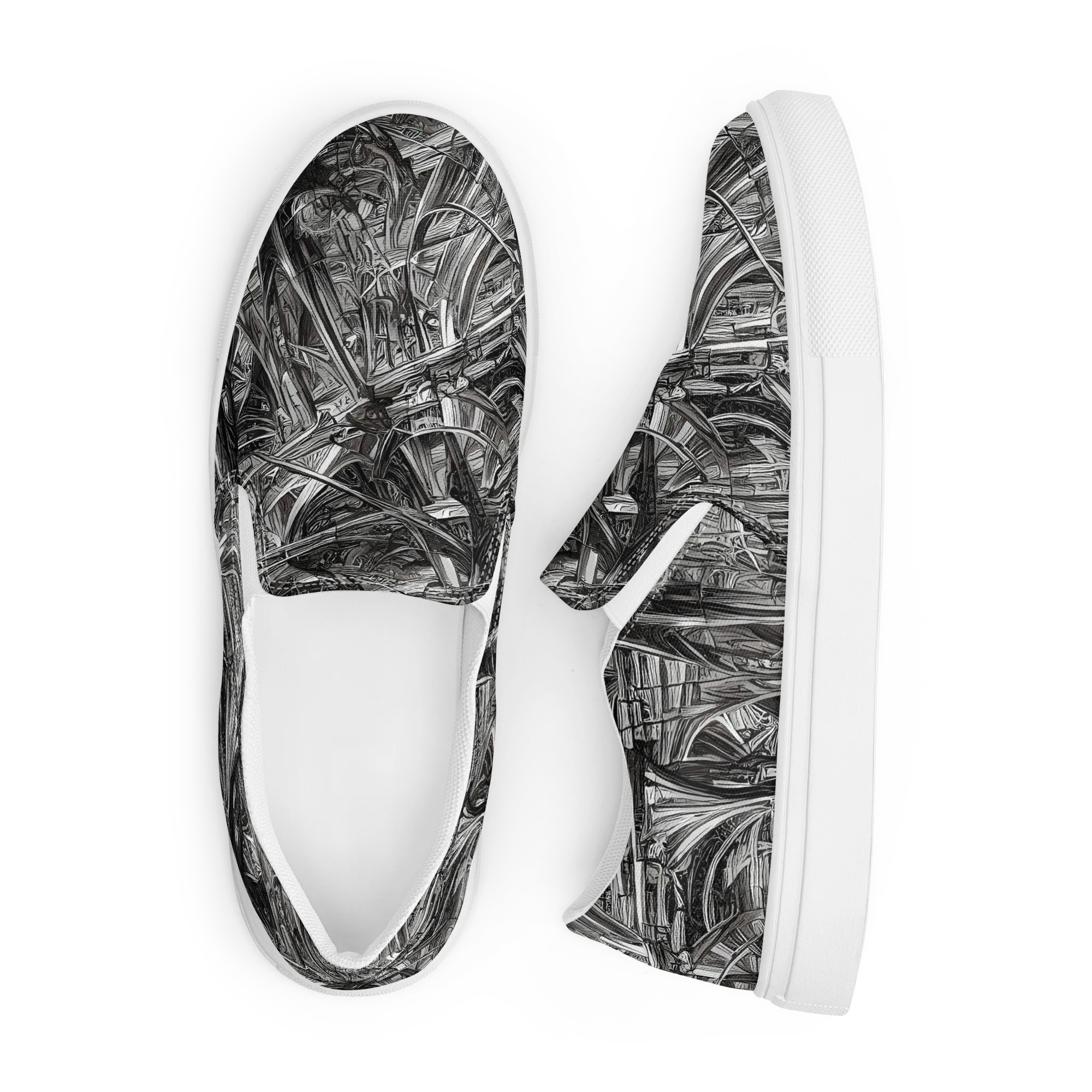 Gothic Whirlwind on Men's Slip-On Canvas Shoes — Front