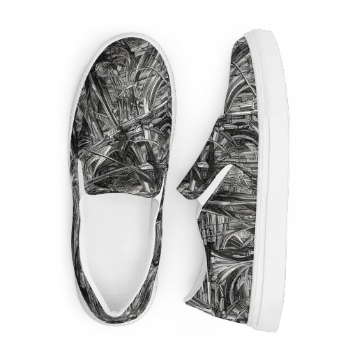 Gothic Whirlwind on a Men's Slip-On Canvas Shoes