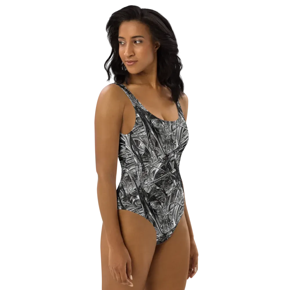 Gothic Whirlwind on One-Piece Swimsuit — Right