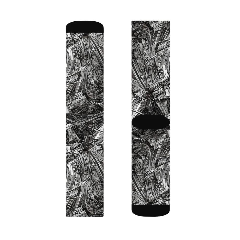 Gothic Whirlwind on Socks — Left Sock