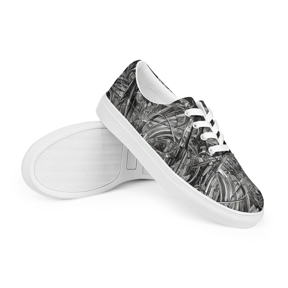 Gothic Whirlwind on Men's Lace-Up Canvas Shoes — Right Front