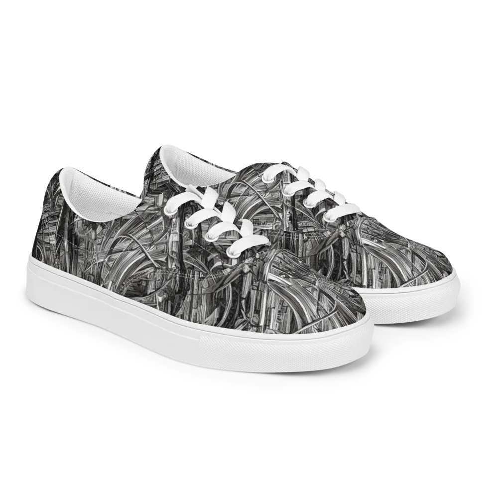 Gothic Whirlwind on Men's Lace-Up Canvas Shoes — Right Front