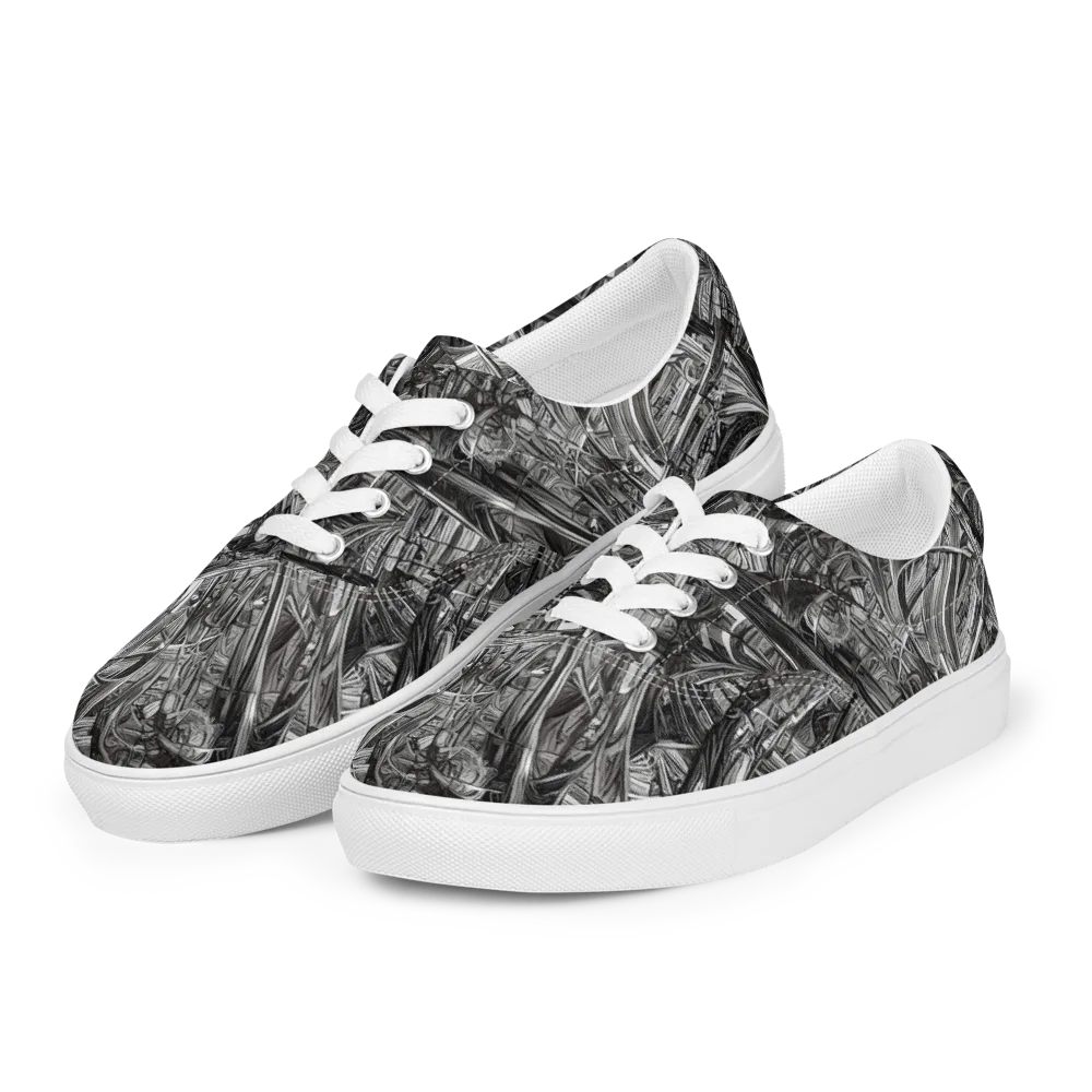 Gothic Whirlwind on Men's Lace-Up Canvas Shoes — Left Front