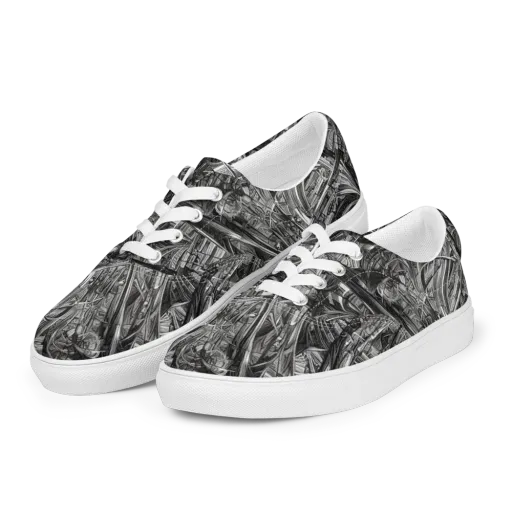 Gothic Whirlwind on a Men's Lace-Up Canvas Shoes