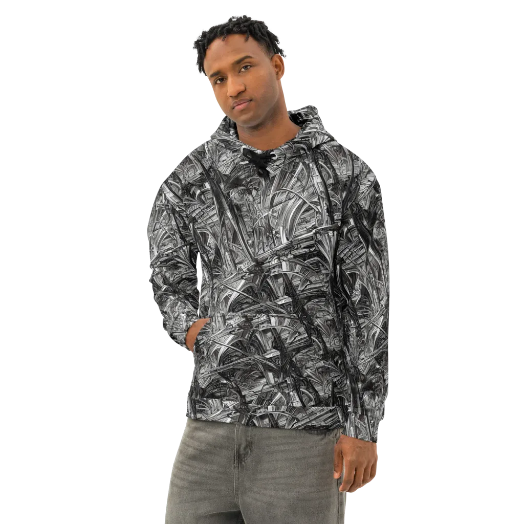 Gothic Whirlwind on Cotton Hoodie — Left Front