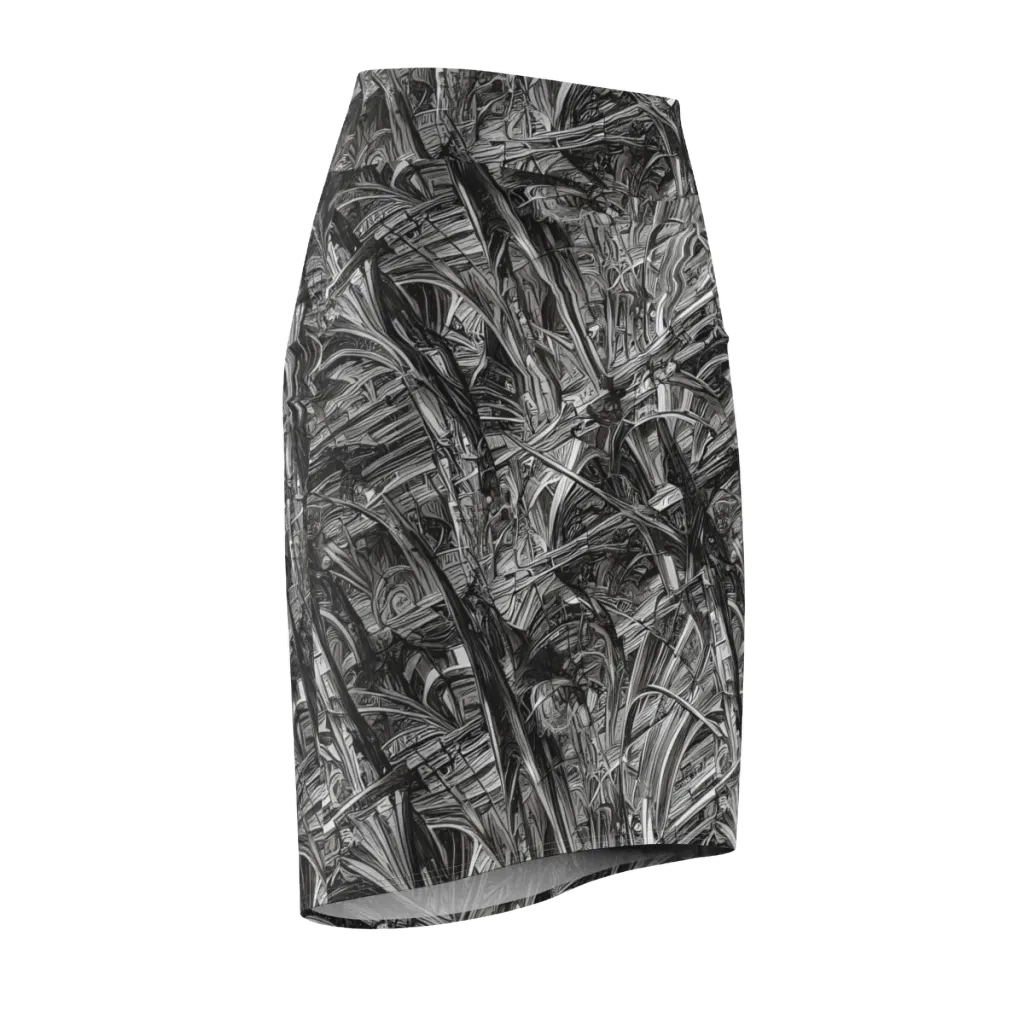Gothic Whirlwind on Pencil Skirt — Front Side