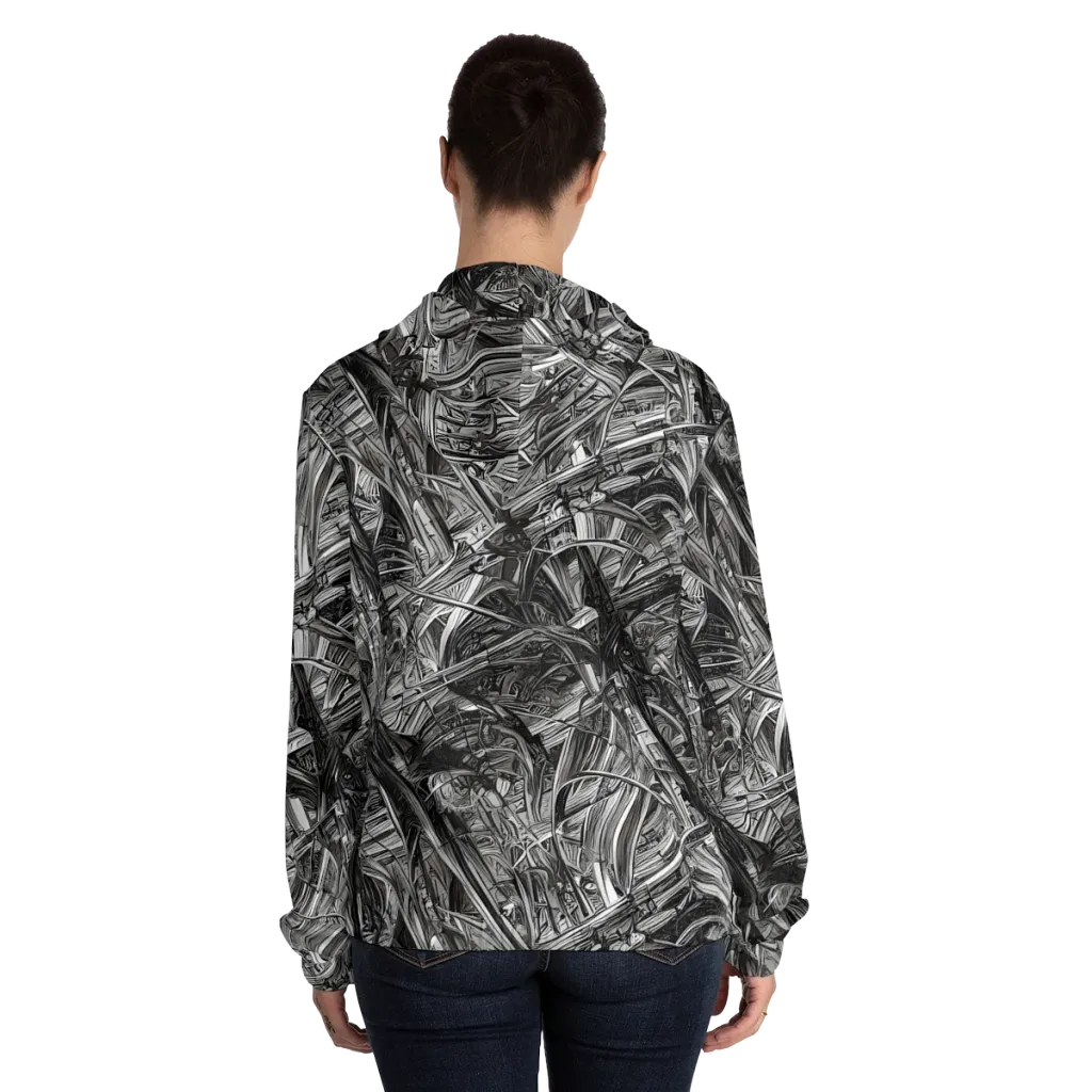Gothic Whirlwind on Women's Full-Zip Hoodie — Back On Person