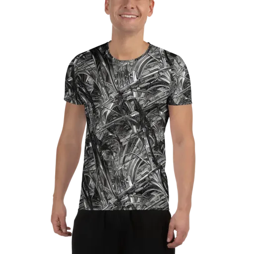 Gothic Whirlwind on a Men's Athletic T-Shirt