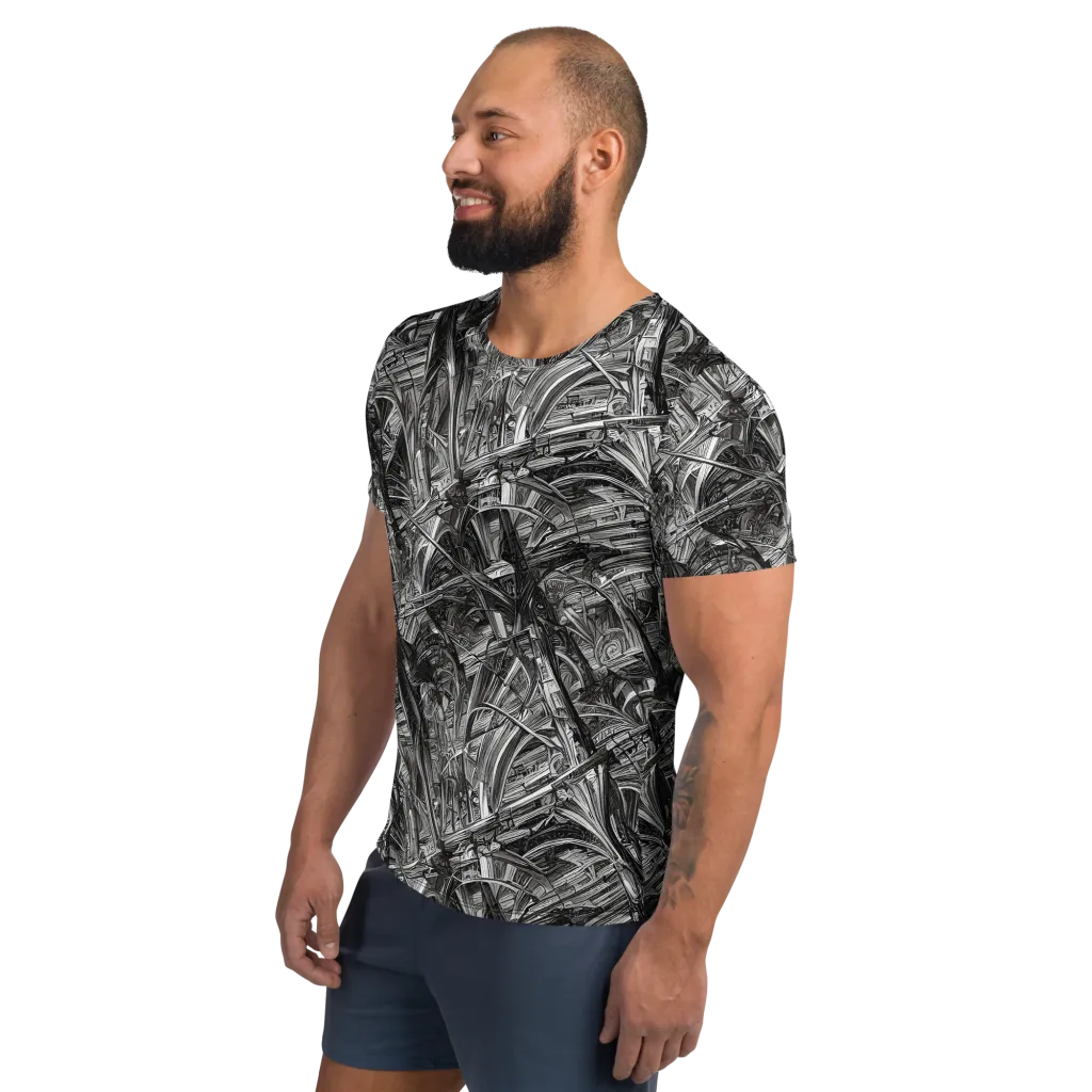 Gothic Whirlwind on Men's Athletic T-Shirt — Left