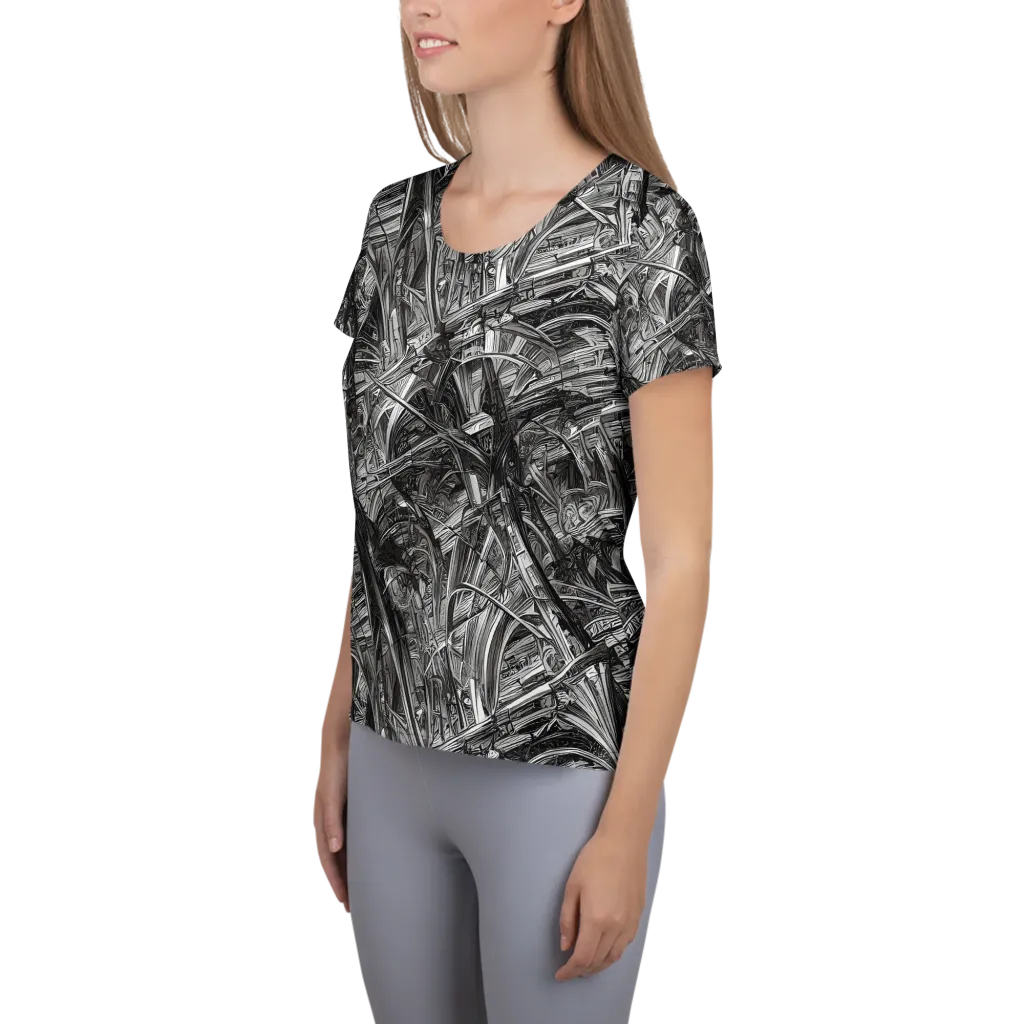 Gothic Whirlwind on Women's Athletic T-Shirt — Left