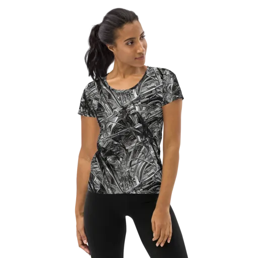 Gothic Whirlwind on a Women's Athletic T-Shirt
