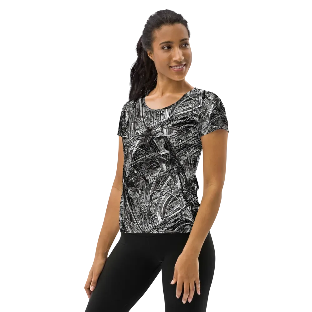 Gothic Whirlwind on Women's Athletic T-Shirt — Left
