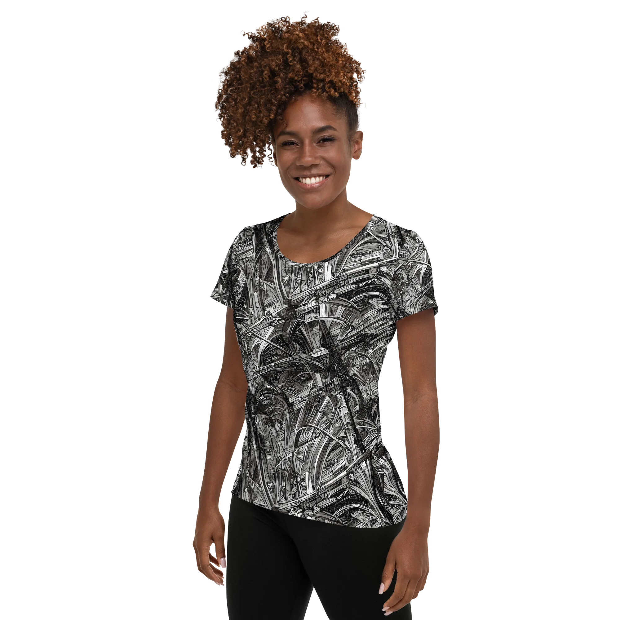 Gothic Whirlwind on Women's Athletic T-Shirt — Left