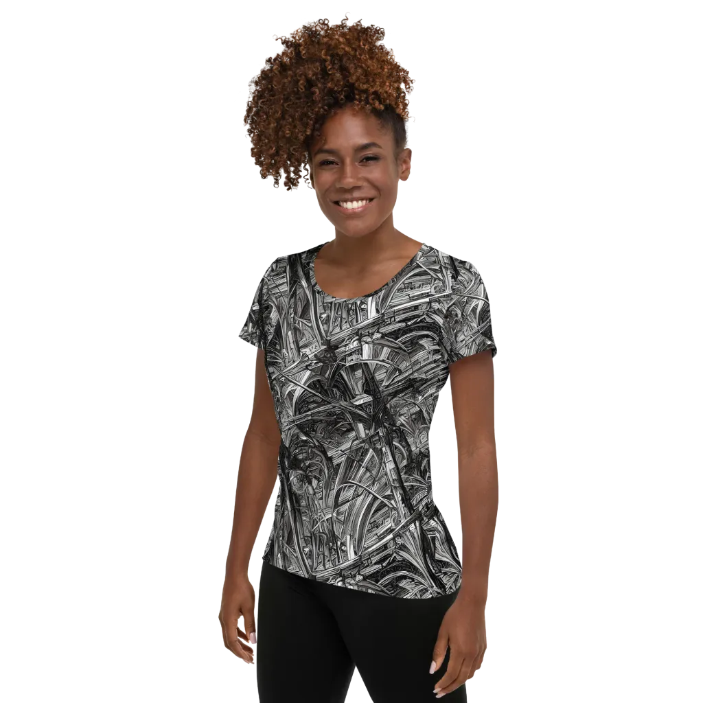 Gothic Whirlwind on Women's Athletic T-Shirt — Left