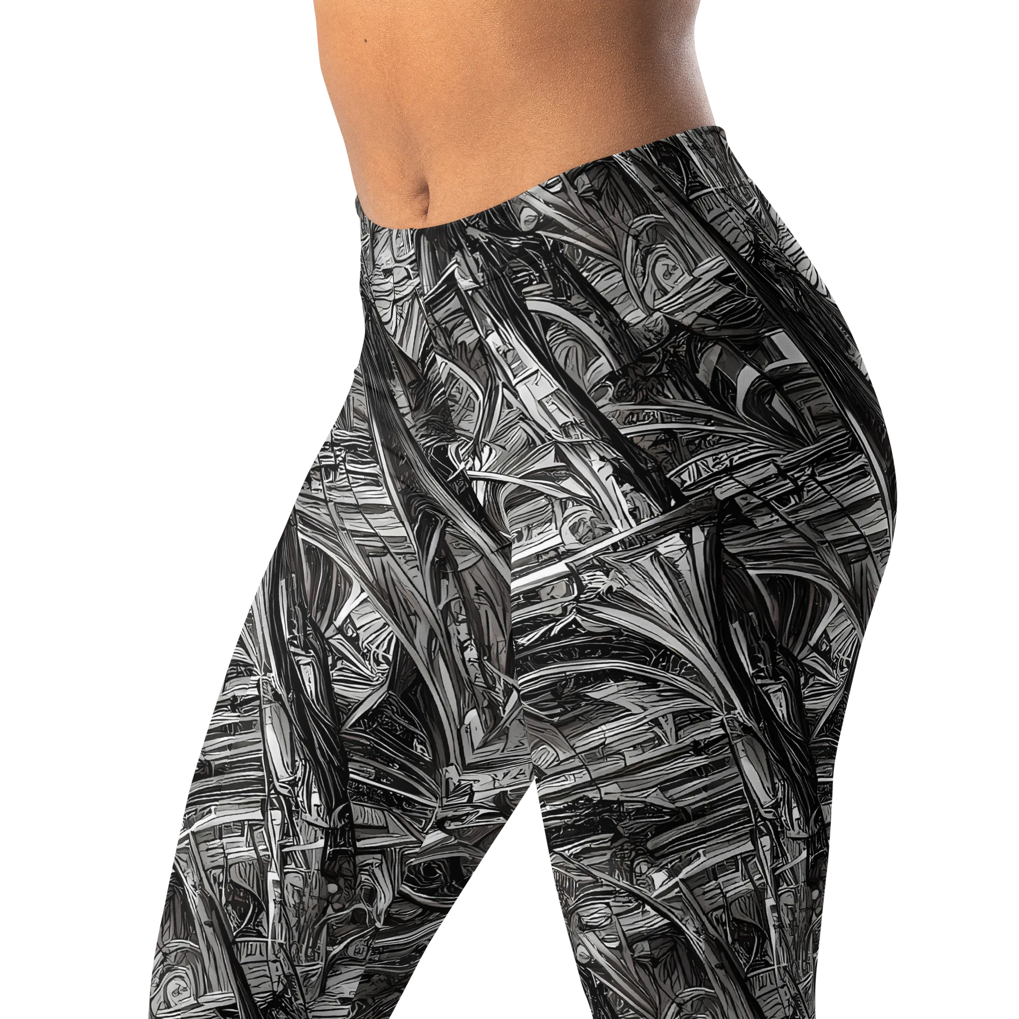 Gothic Whirlwind on Leggings — Left Front