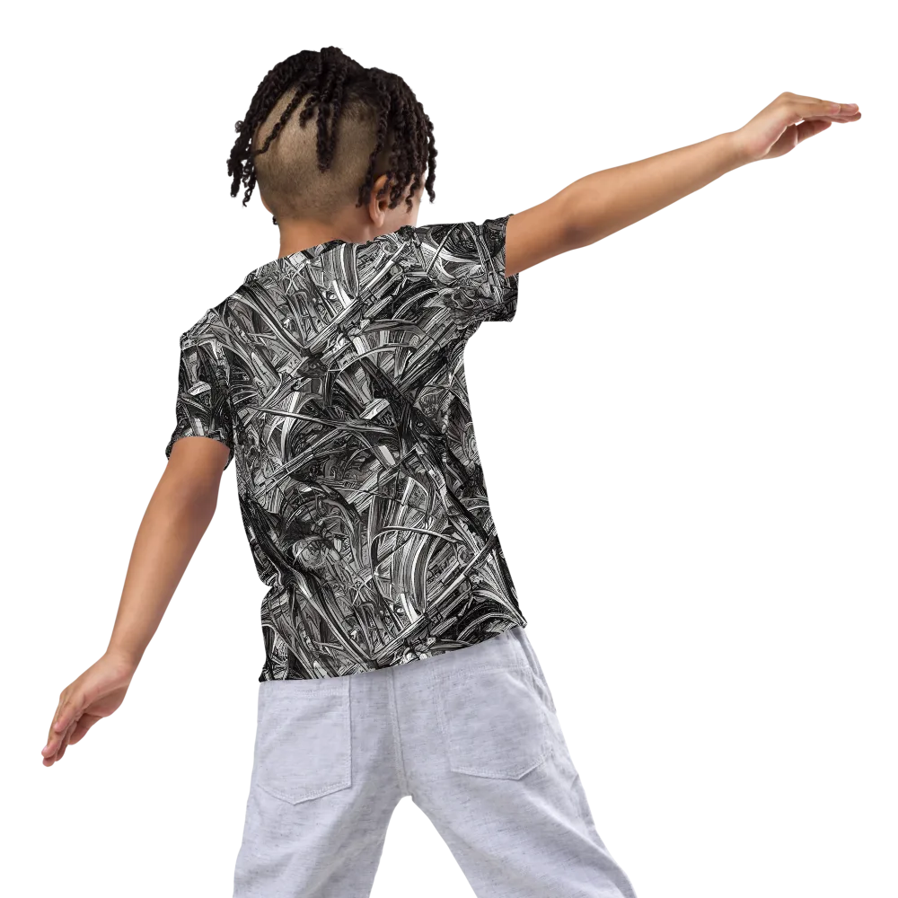 Gothic Whirlwind on Kids Crew Neck T-Shirt — Back