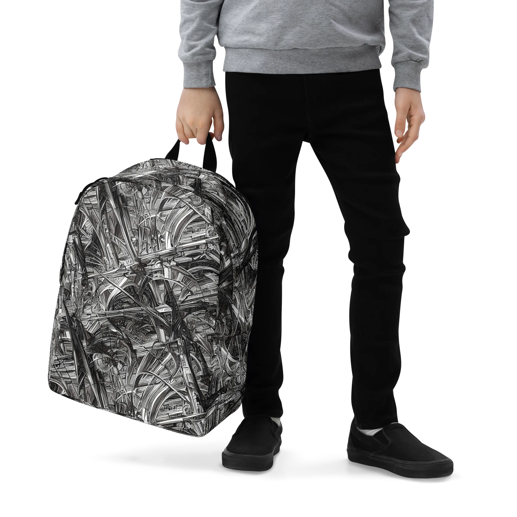 Gothic Whirlwind on Minimalist Backpack — Zoomed-in
